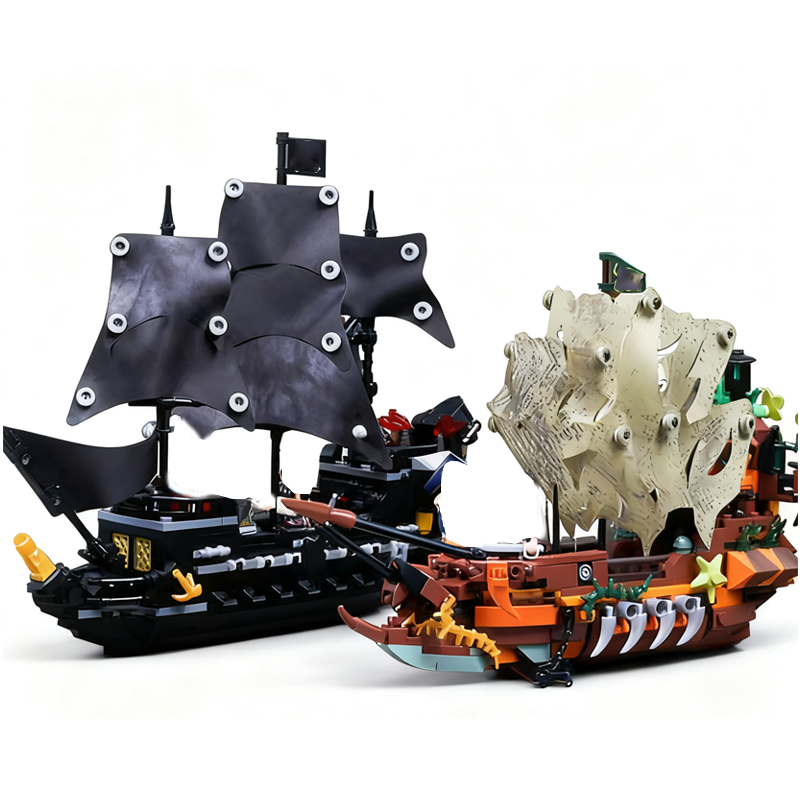 Lego Set Technic - Creative MOC Pirate Boat Ship Building